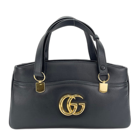 GUCCI GG Marmont 2WAY Handbag leather black WS32878