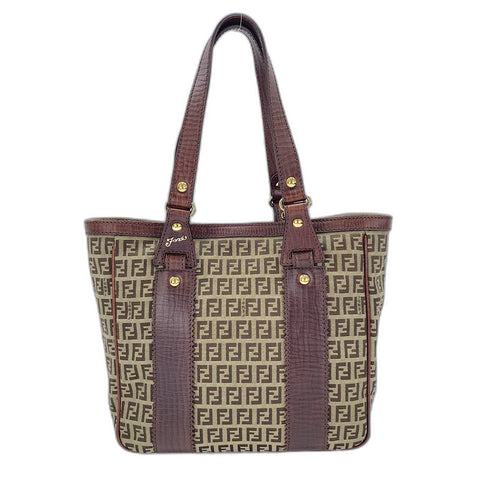FENDI Zucchino Tote Bag canvas Brown WS32881
