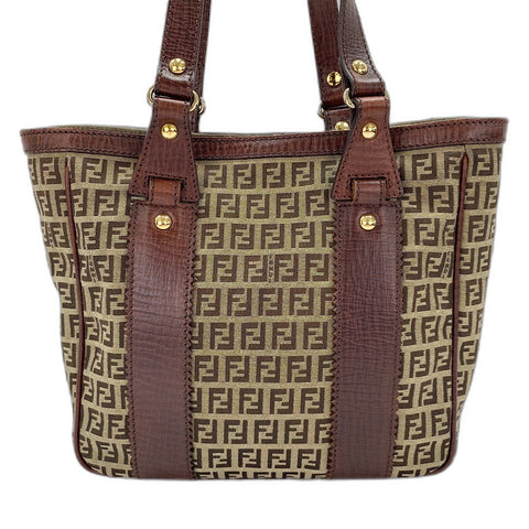 FENDI Zucchino Tote Bag canvas Brown WS32881