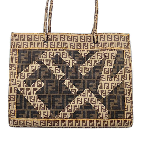 FENDI Zucca, Zucchino Tote Bag PVC Brown WS32882