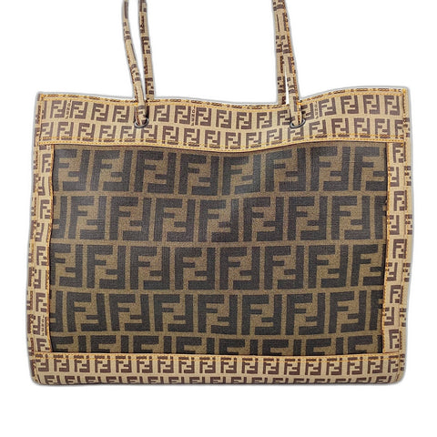 FENDI Zucca, Zucchino Tote Bag PVC Brown WS32882