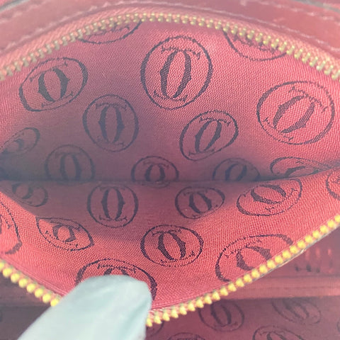 CARTIER Must Line Shoulder Bag leather wine-red WS32883