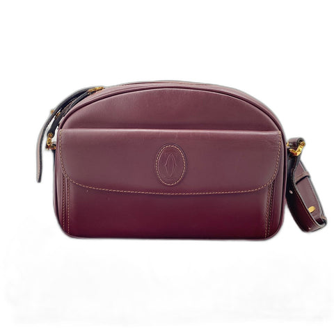 CARTIER Must Line Shoulder Bag leather wine-red WS32883