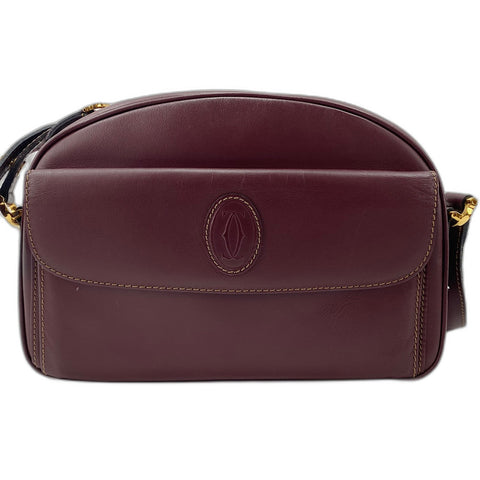 CARTIER Must Line Shoulder Bag leather wine-red WS32883