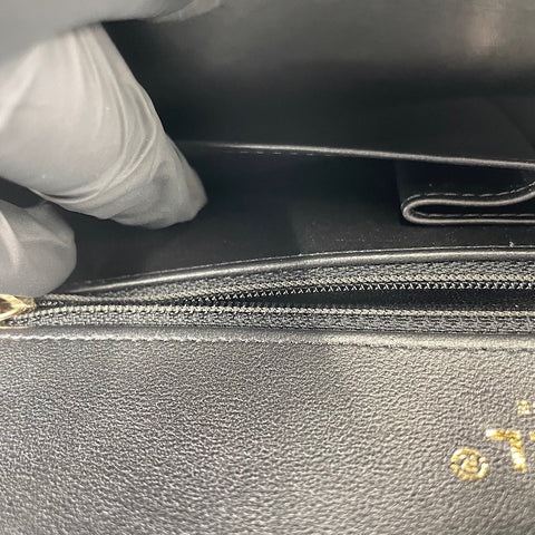 CHANEL Two-tone double flap Shoulder Bag lambskin black WS32886