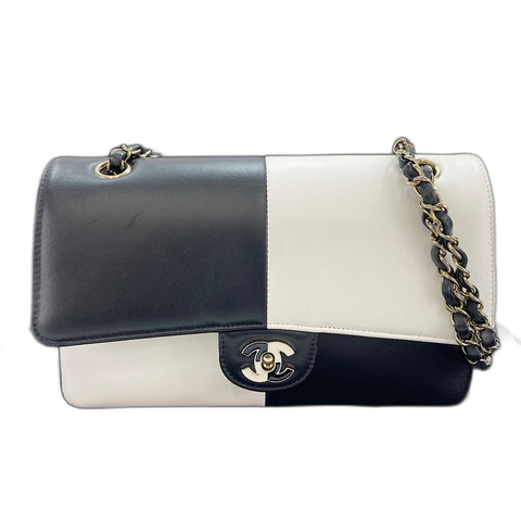 CHANEL Two-tone double flap Shoulder Bag lambskin black WS32886