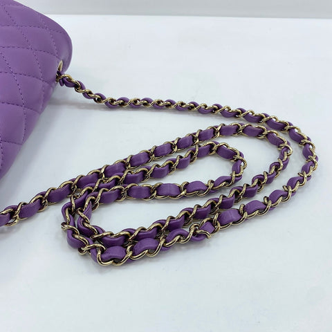 CHANEL Mini matrasse Shoulder Bag lambskin purple WS32887
