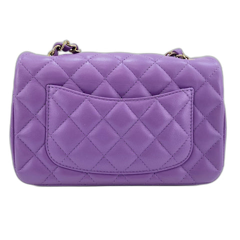 CHANEL Mini matrasse Shoulder Bag lambskin purple WS32887
