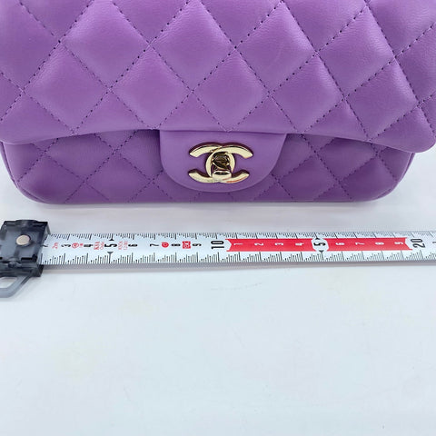 CHANEL Mini matrasse Shoulder Bag lambskin purple WS32887