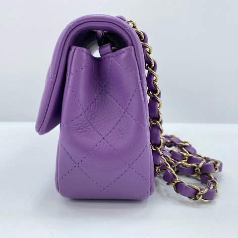 CHANEL Mini matrasse Shoulder Bag lambskin purple WS32887