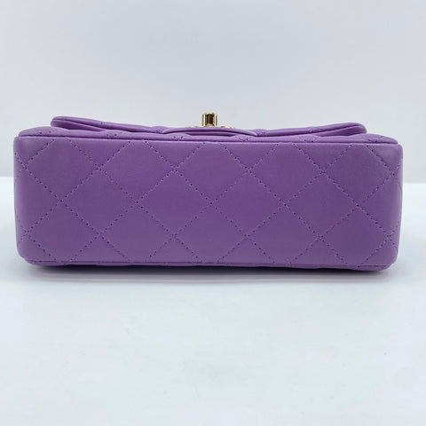CHANEL Mini matrasse Shoulder Bag lambskin purple WS32887