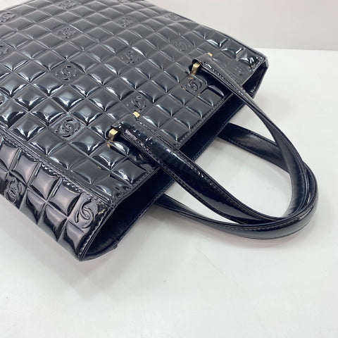 CHANEL Chocolate bar Tote Bag enamel black WS32889