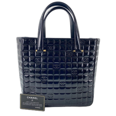CHANEL Chocolate bar Tote Bag enamel black WS32889
