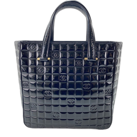 CHANEL Chocolate bar Tote Bag enamel black WS32889