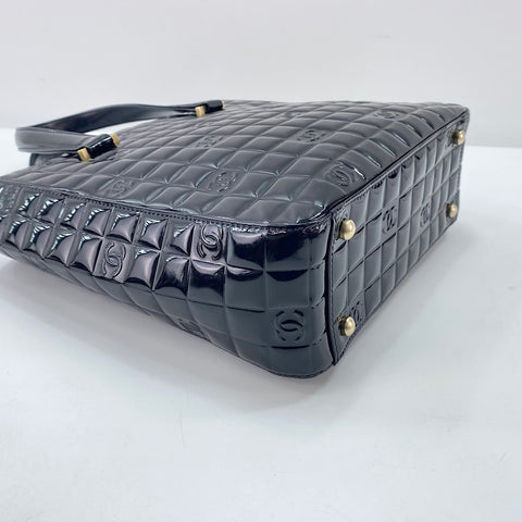 CHANEL Chocolate bar Tote Bag enamel black WS32889