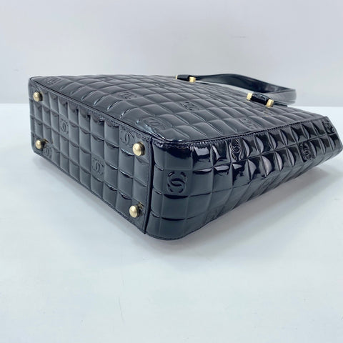 CHANEL Chocolate bar Tote Bag enamel black WS32889