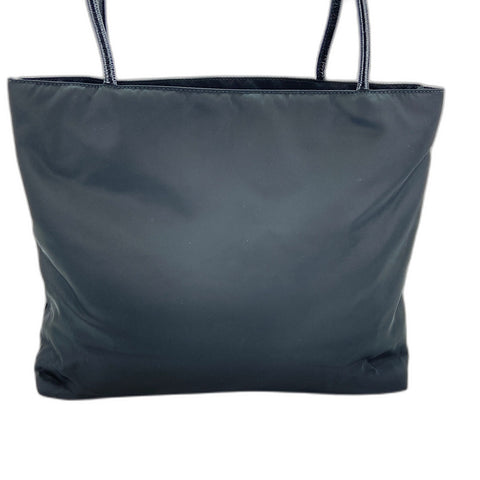 PRADA Triangular plate Tote Bag Nylon black WS32893