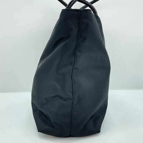 PRADA Triangular plate Tote Bag Nylon black WS32893