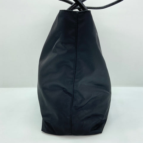 PRADA Triangular plate Tote Bag Nylon black WS32893