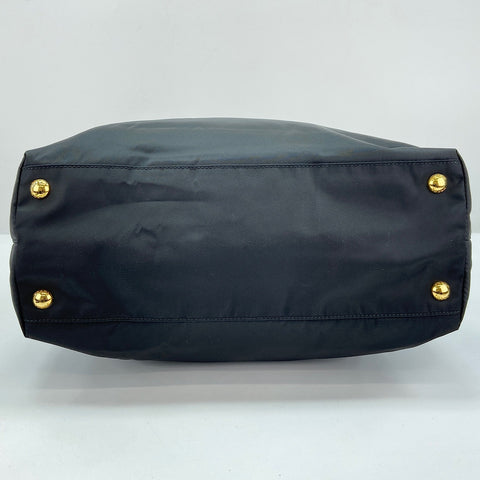 PRADA Triangular plate Tote Bag Nylon black WS32893