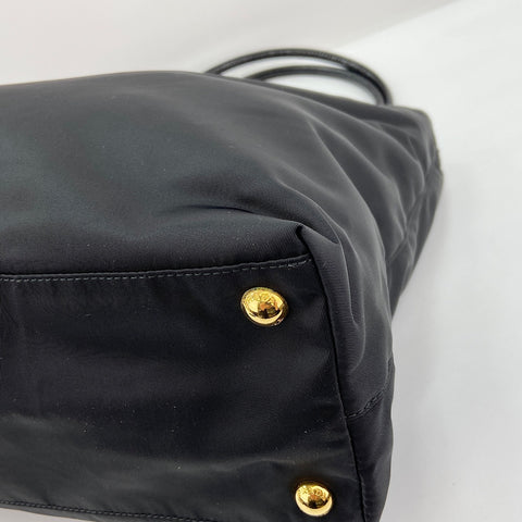 PRADA Triangular plate Tote Bag Nylon black WS32893
