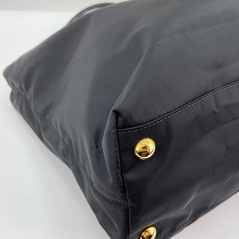 PRADA Triangular plate Tote Bag Nylon black WS32893