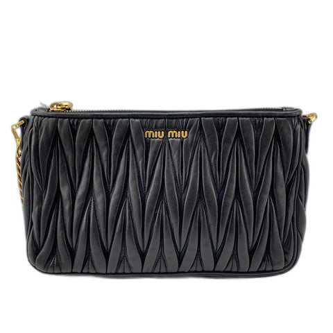 Miu Miu Materasse 2WAY Shoulder Bag leather black WS32896