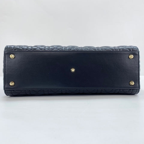 Christian Dior Lady Christian Dior Large 2WAY Handbag leather black WS32898