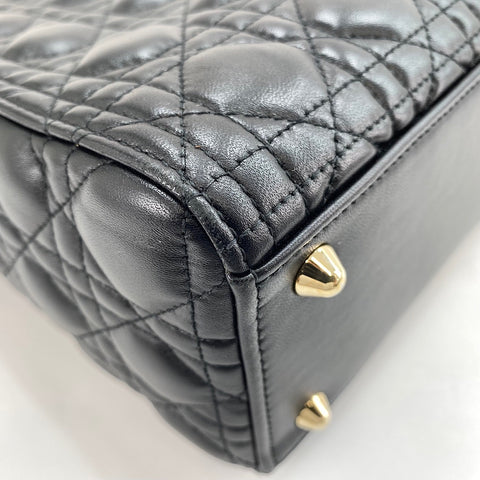 Christian Dior Lady Christian Dior Large 2WAY Handbag leather black WS32898