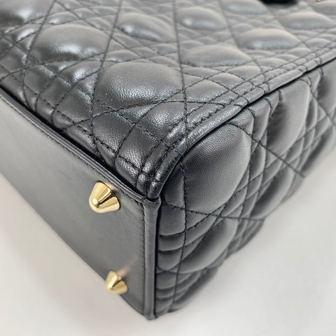 Christian Dior Lady Christian Dior Large 2WAY Handbag leather black WS32898