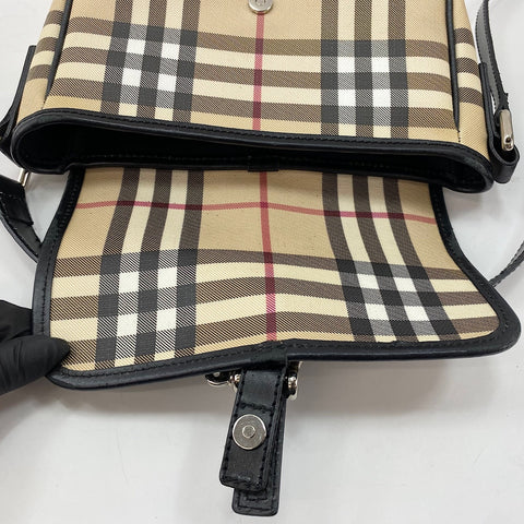 BURBERRY Nova Check Shoulder Bag PVC beige WS32903