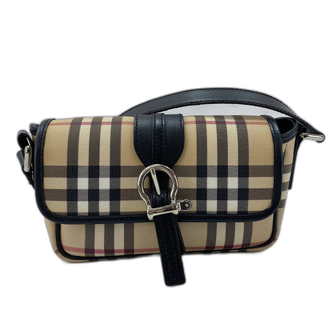 BURBERRY Nova Check Shoulder Bag PVC beige WS32903