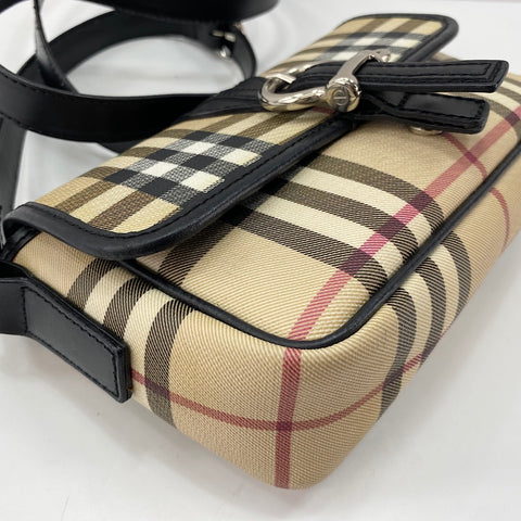 BURBERRY Nova Check Shoulder Bag PVC beige WS32903