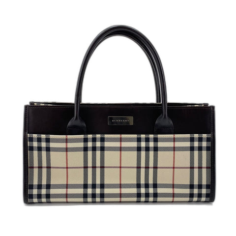 BURBERRY Nova Check Handbag canvas Brown WS32904