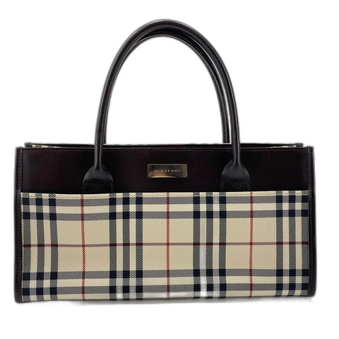 BURBERRY Nova Check Handbag canvas Brown WS32904