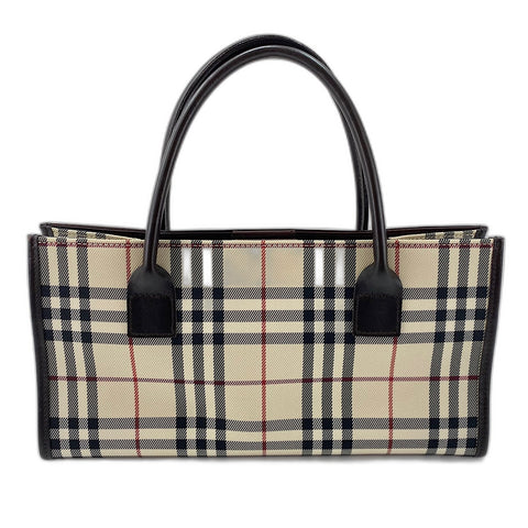 BURBERRY Nova Check Handbag canvas Brown WS32904