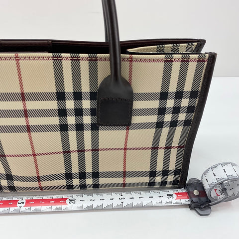 BURBERRY Nova Check Handbag canvas Brown WS32904