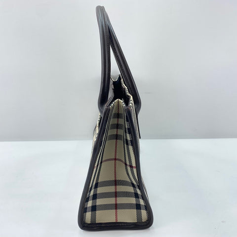 BURBERRY Nova Check Handbag canvas Brown WS32904