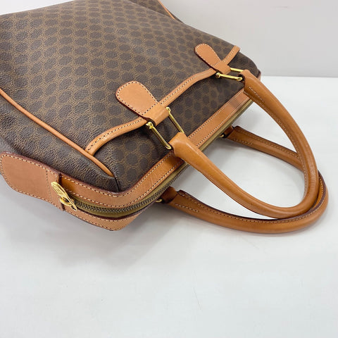CELINE mini macadam Boston bag PVC Brown WS32906