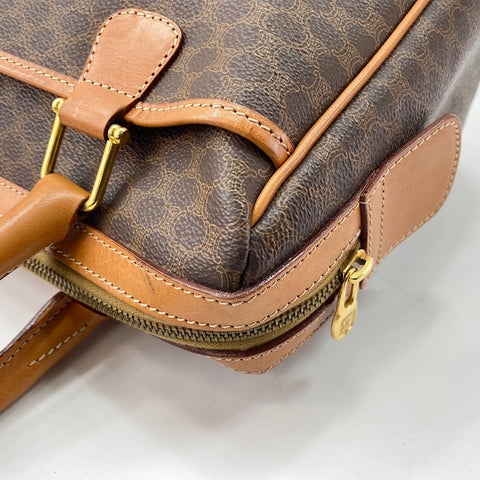 CELINE mini macadam Boston bag PVC Brown WS32906