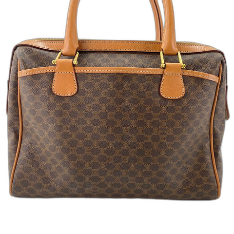 CELINE mini macadam Boston bag PVC Brown WS32906