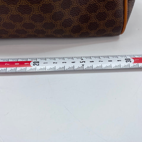 CELINE mini macadam Boston bag PVC Brown WS32906