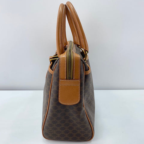 CELINE mini macadam Boston bag PVC Brown WS32906