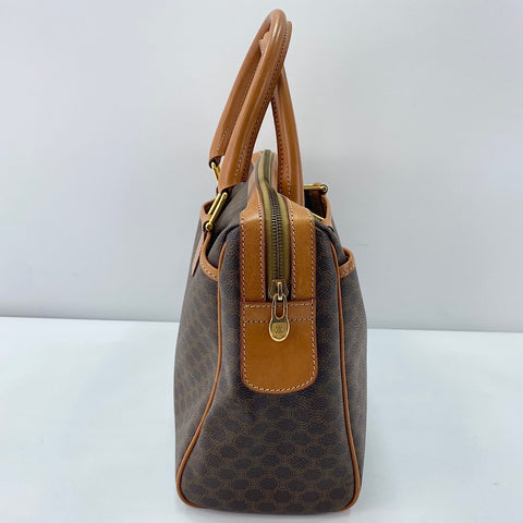 CELINE mini macadam Boston bag PVC Brown WS32906