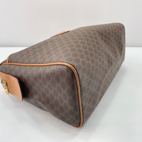 CELINE mini macadam Boston bag PVC Brown WS32906