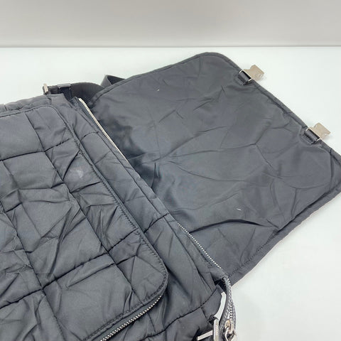 PRADA Triangular plate Shoulder Bag Nylon black WS32910