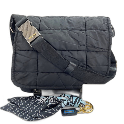 PRADA Triangular plate Shoulder Bag Nylon black WS32910