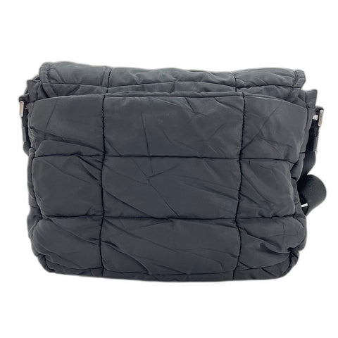 PRADA Triangular plate Shoulder Bag Nylon black WS32910
