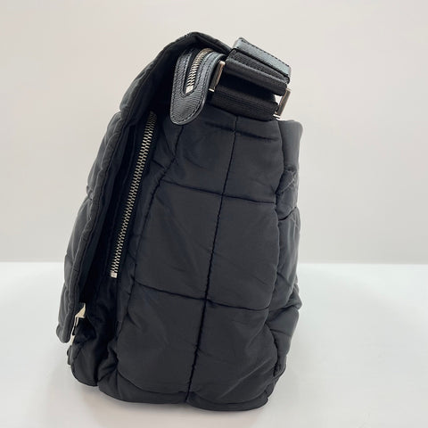 PRADA Triangular plate Shoulder Bag Nylon black WS32910
