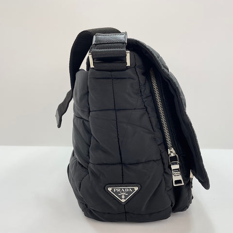 PRADA Triangular plate Shoulder Bag Nylon black WS32910